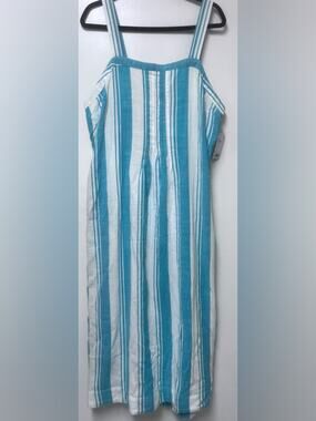 Sonoma Blue and White Striped Maxi Dress